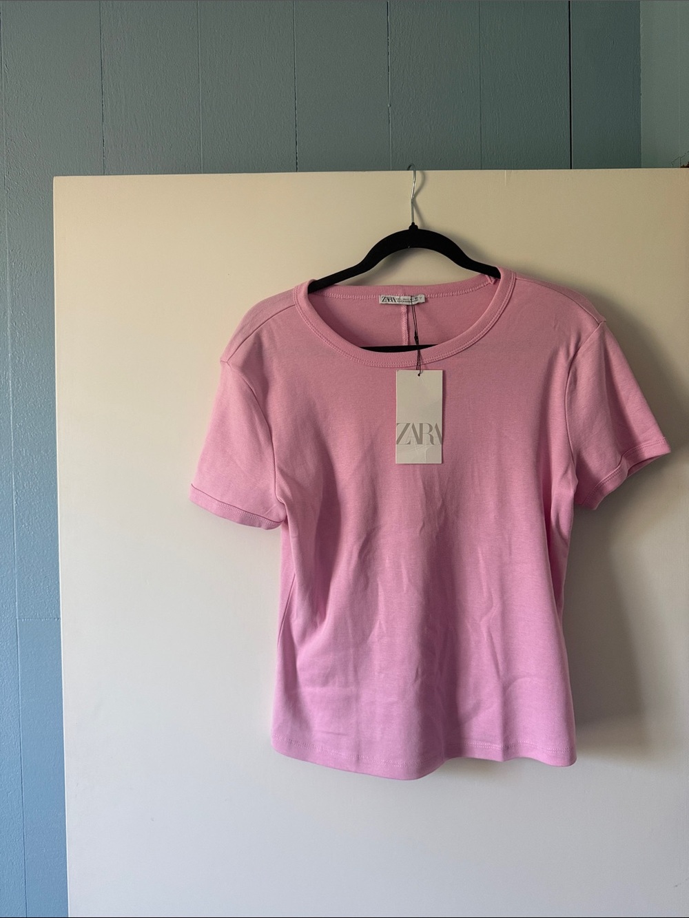 ZARA Pastel Pink Short Sleeve Crewneck Tee